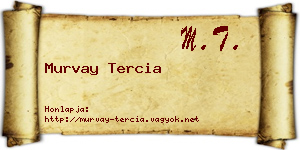 Murvay Tercia névjegykártya